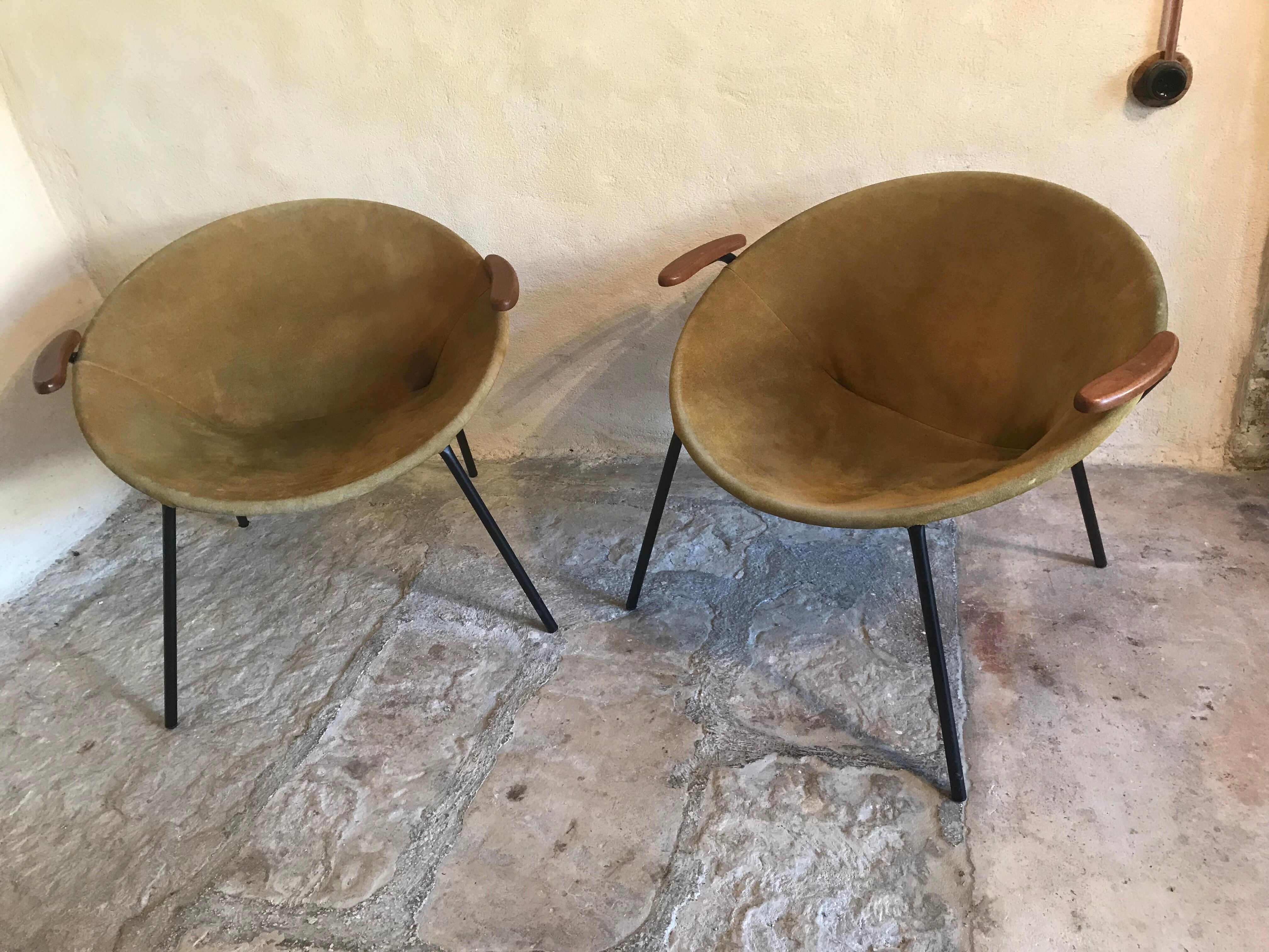 Paire de fauteuils Balloon Chair par Hans Olsen 1960 Danemark