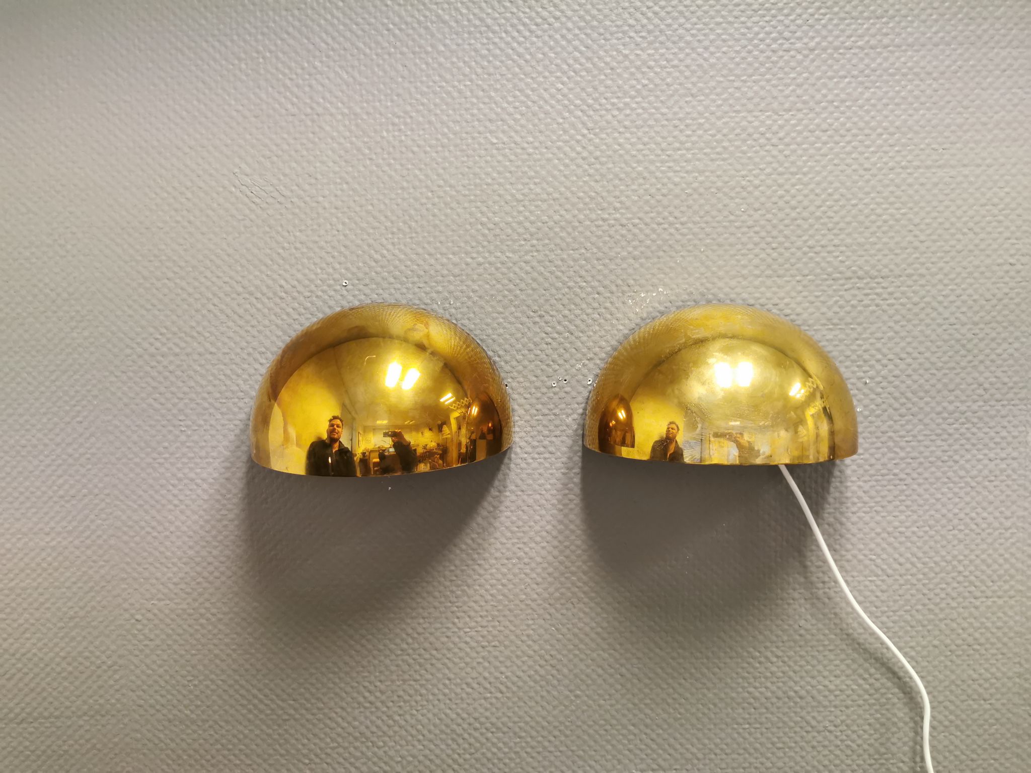 Pair of wall lamps designed by torsten thorup & claus bonderup, model quarto for focus denmark.