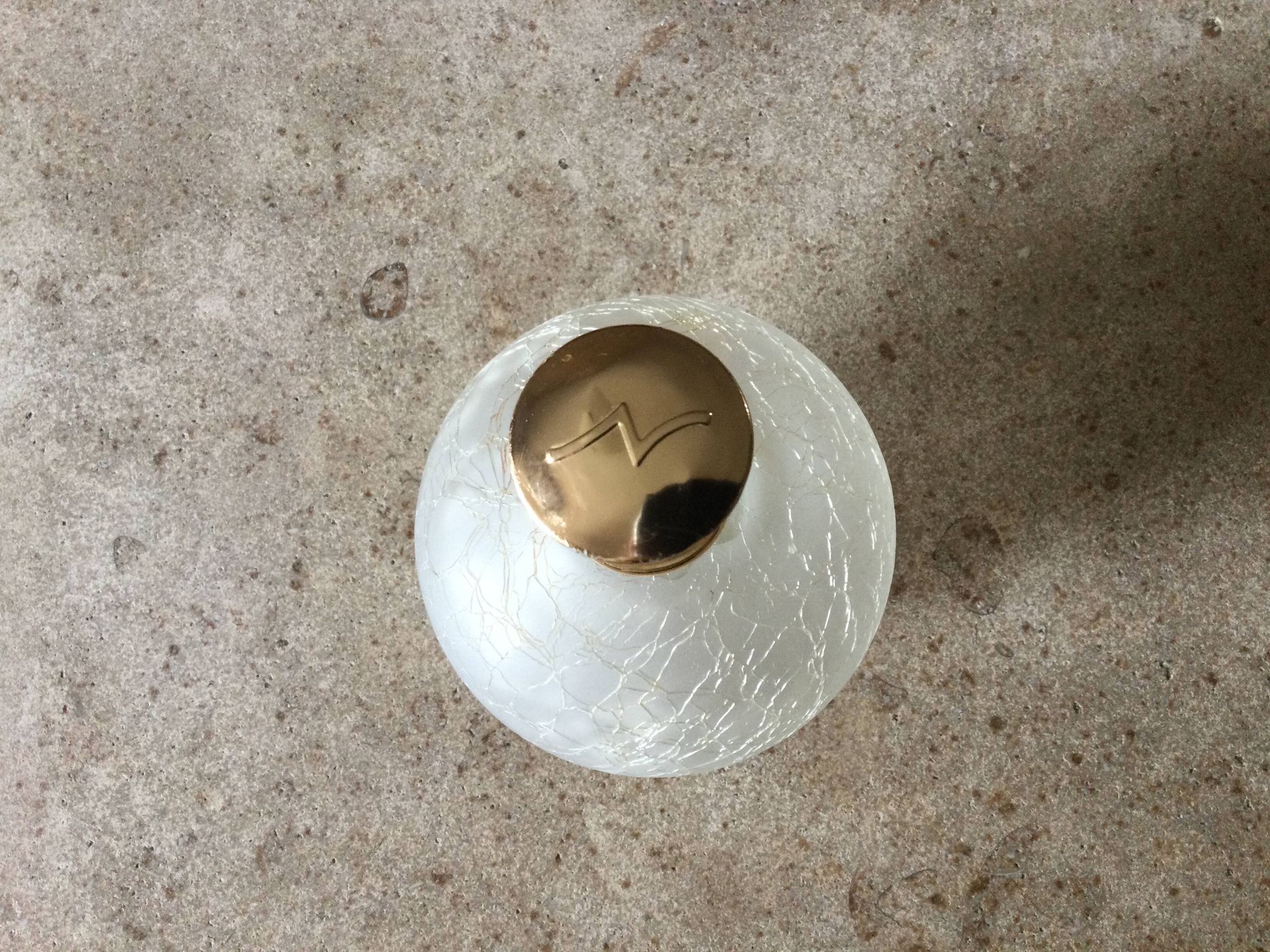 Cracked glass bottle
