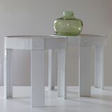 Pair of tables design Holland in white plastic