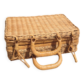 Small rattan suitcase from the 70s