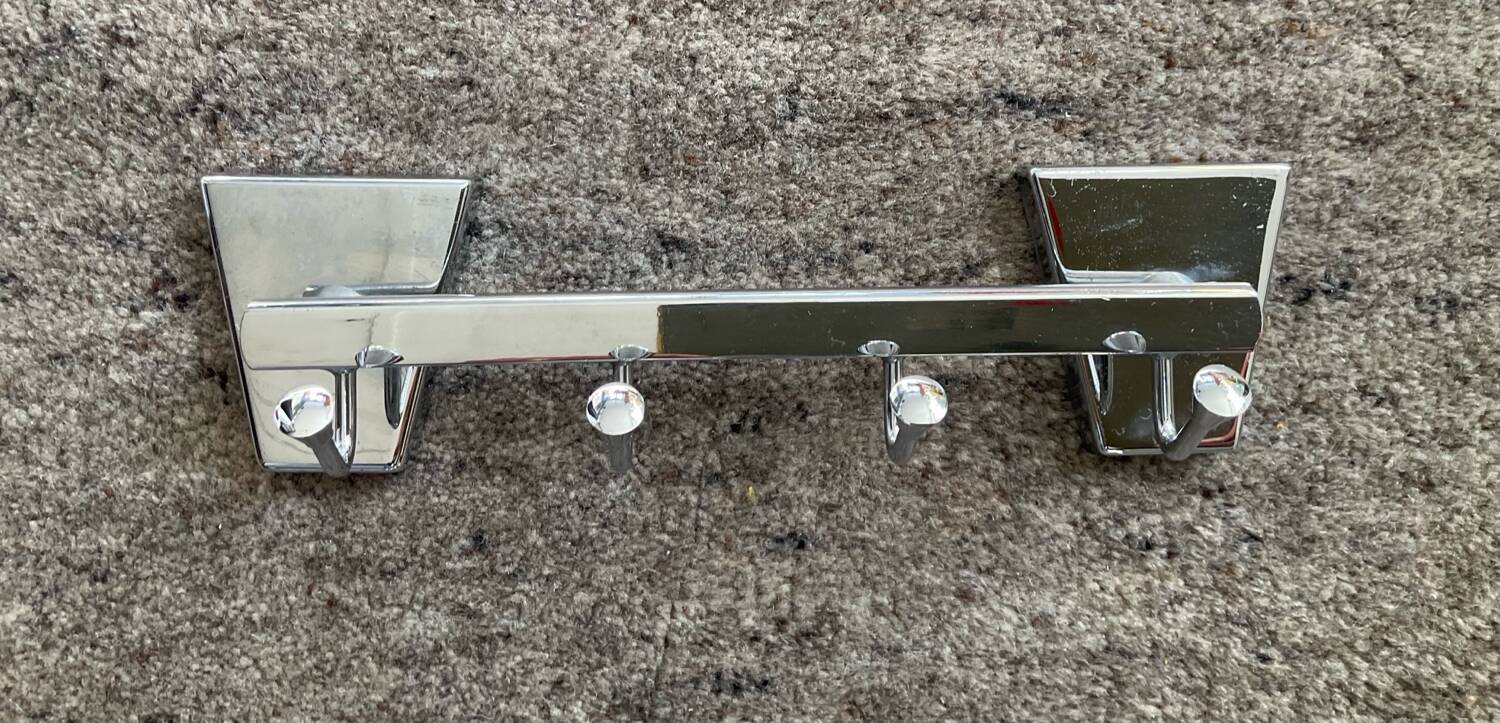 1950s stainless steel towel rack