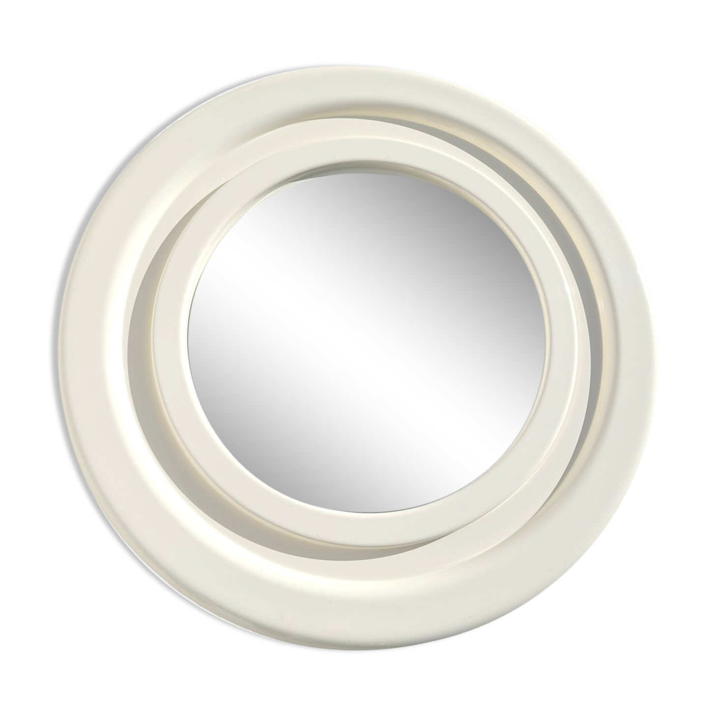 Round mirror white 50cm vintage 1970