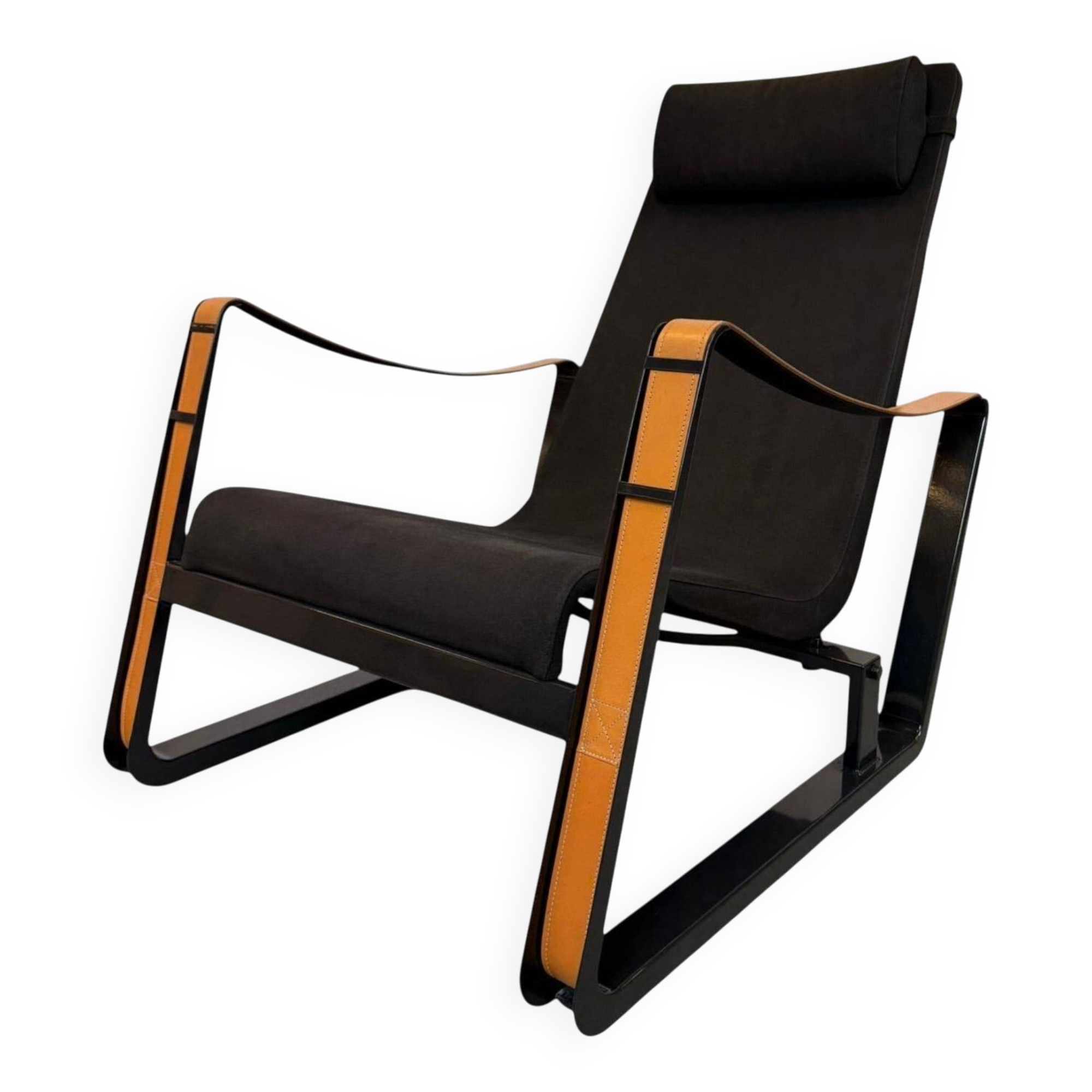 Leather and Steel Lounge Chair "Cité" by Jean Prouvé for Vitra, 2002