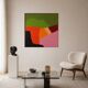Abstract coloured landscape 80x80cm signed