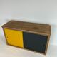 Yellow and black row with 2 sliding doors