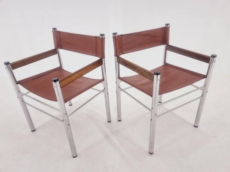 Pair of Rare Midcentury Tubular Design Armchairs, Germany, 1970s