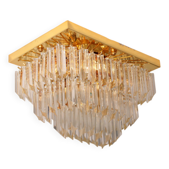 Novaresi Gold Plated Ceiling Lamp CH Serie 1970 Italy