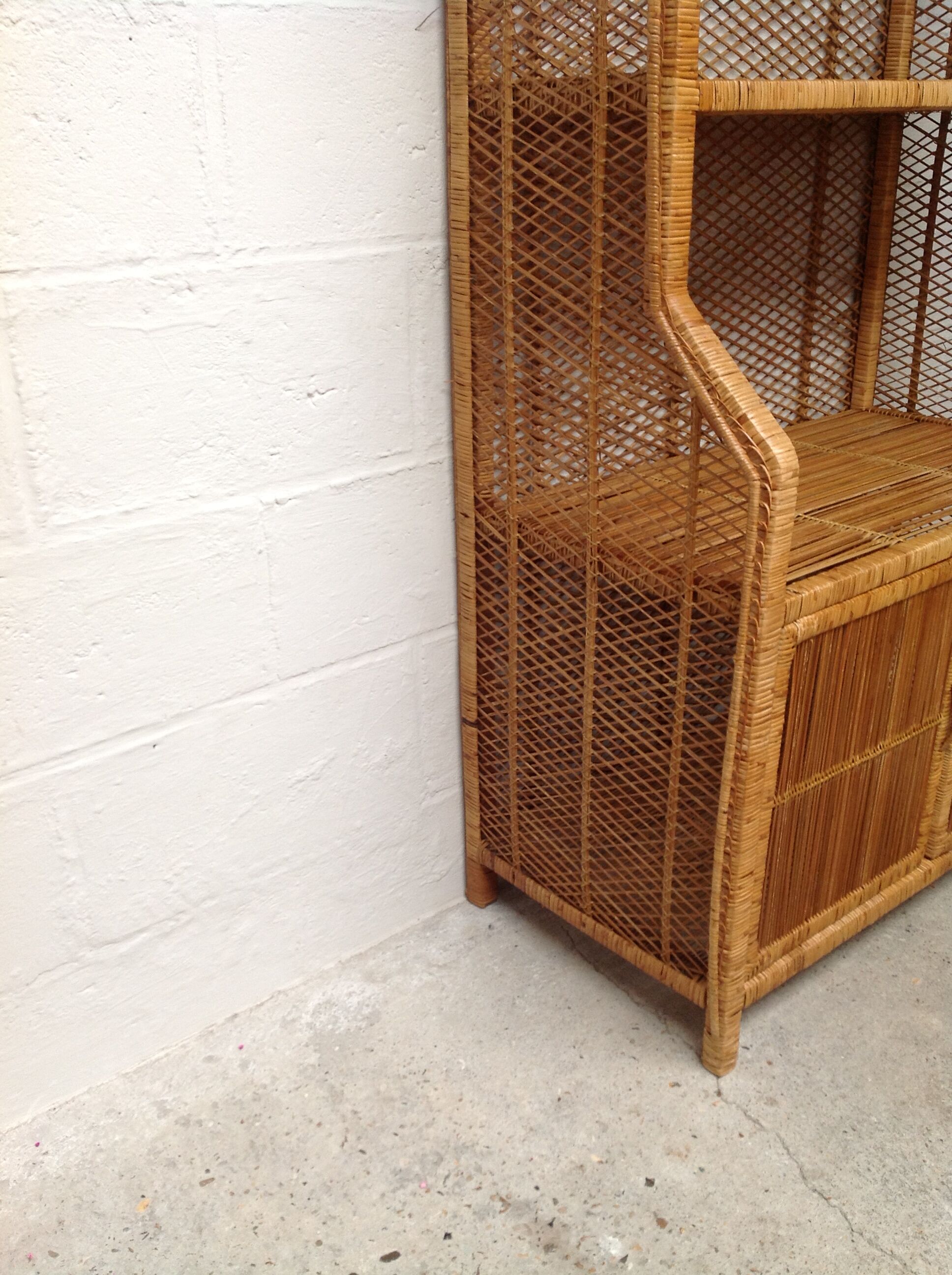 Vintage rattan bookcase