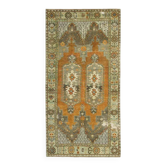 Tapis en laine turc Oushak vintage fait main 117x231