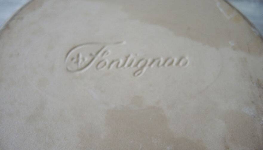 Old fontignac blue ceramic casserole