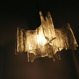 Kaiser ice glass hanging lamp 1970