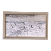 Peinture à l’huile de paysage d’hiver moderne suédoise moderne « Chutes de neige » vintage, encadrée