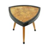 Small Triangular Plant Table Parquet Wood 1950s
