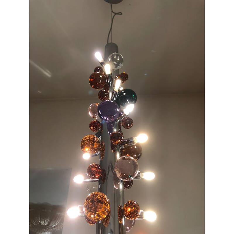 Contemporary Multicolor “Cactus” Murano Glass Sputnik Chandelier