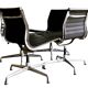 Eames Vitra chaise d'appoint en cuir alu lot de quatre