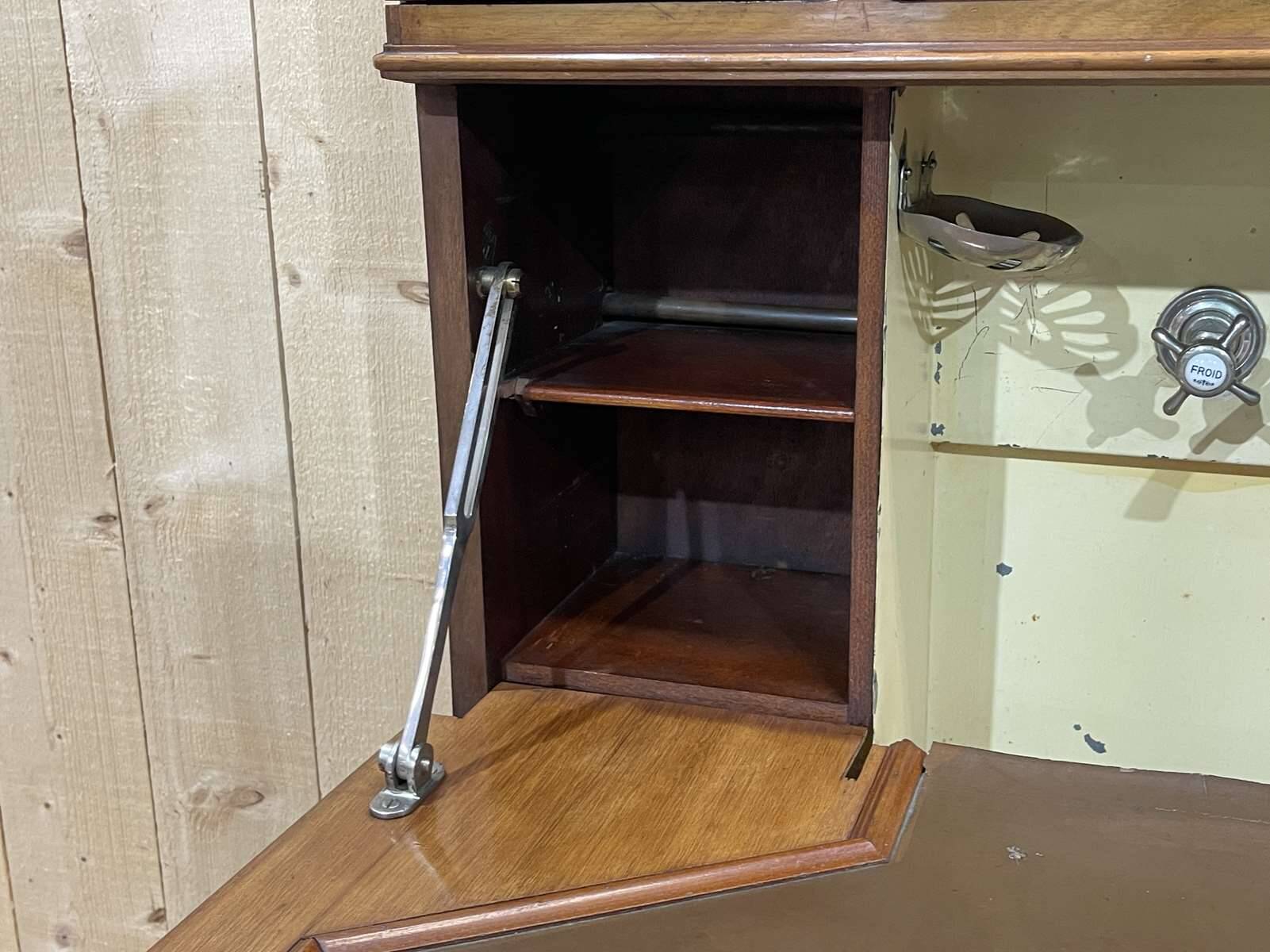 1930s mahogany boat cabin toilet furniture