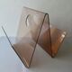 Review door in smoked Plexiglas, 70s, H 42 cm
