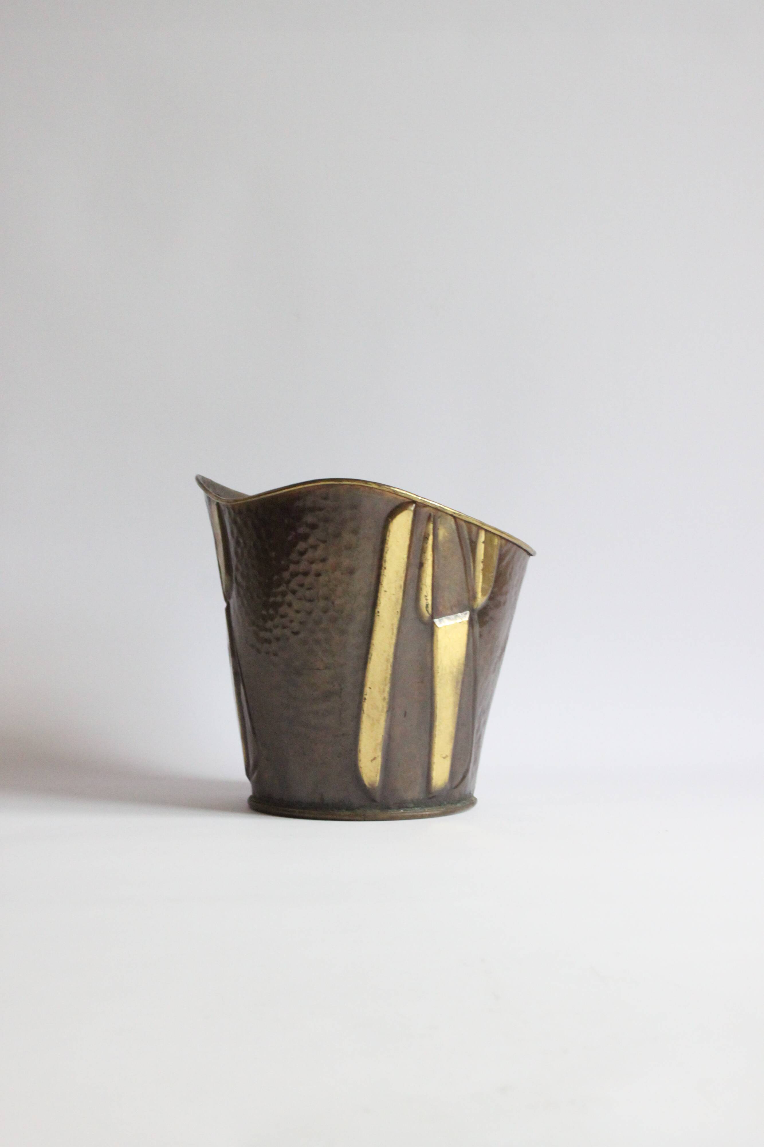 Modernist copper cachepot, 1950s.