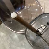 DSW chair elephant grey fibre, walnut dowel, Eames, Herman Miller, vintage.