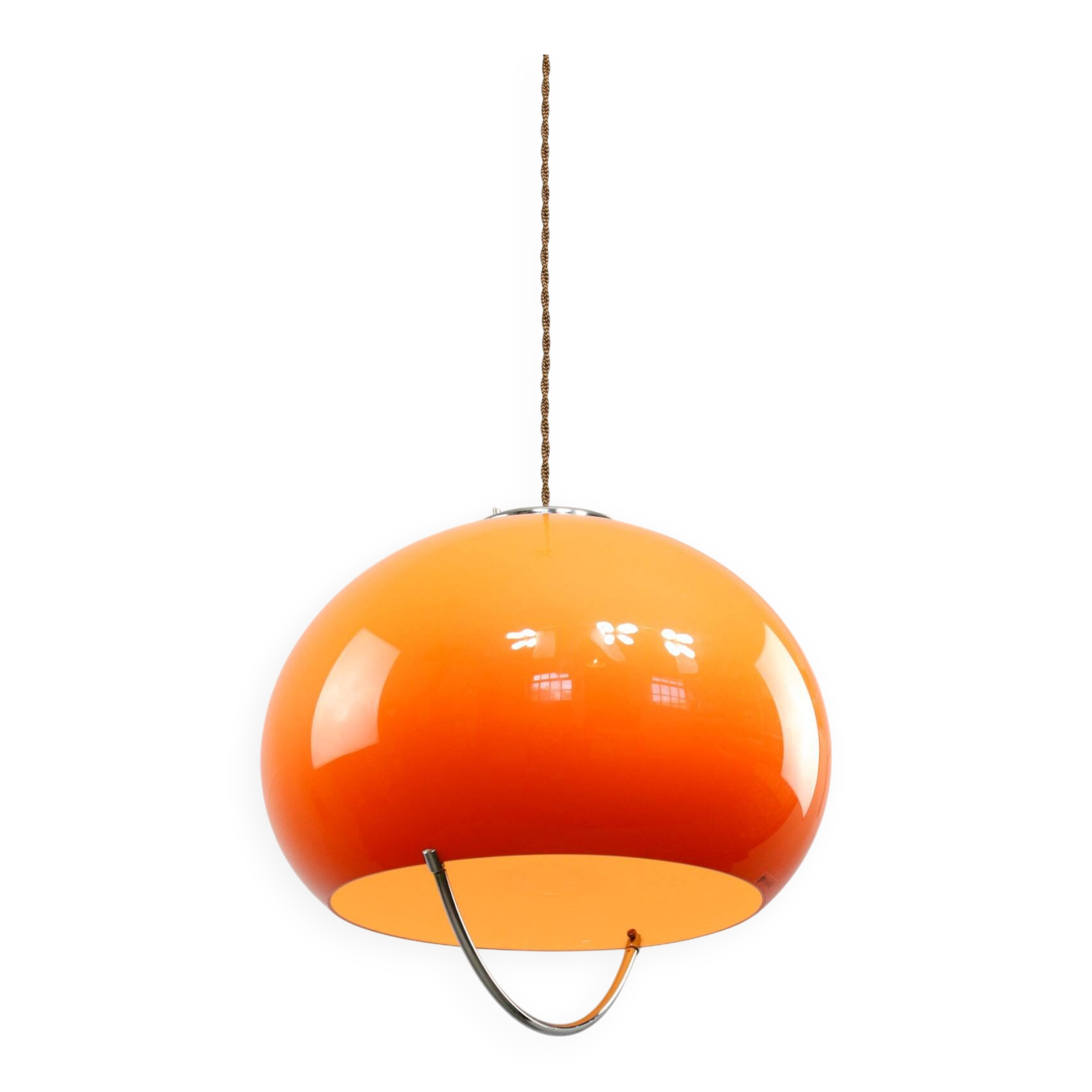 Space Age Orange Jolly Pendant Lamp from Guzzini, 1960s