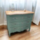 Commode vintage vert sauge