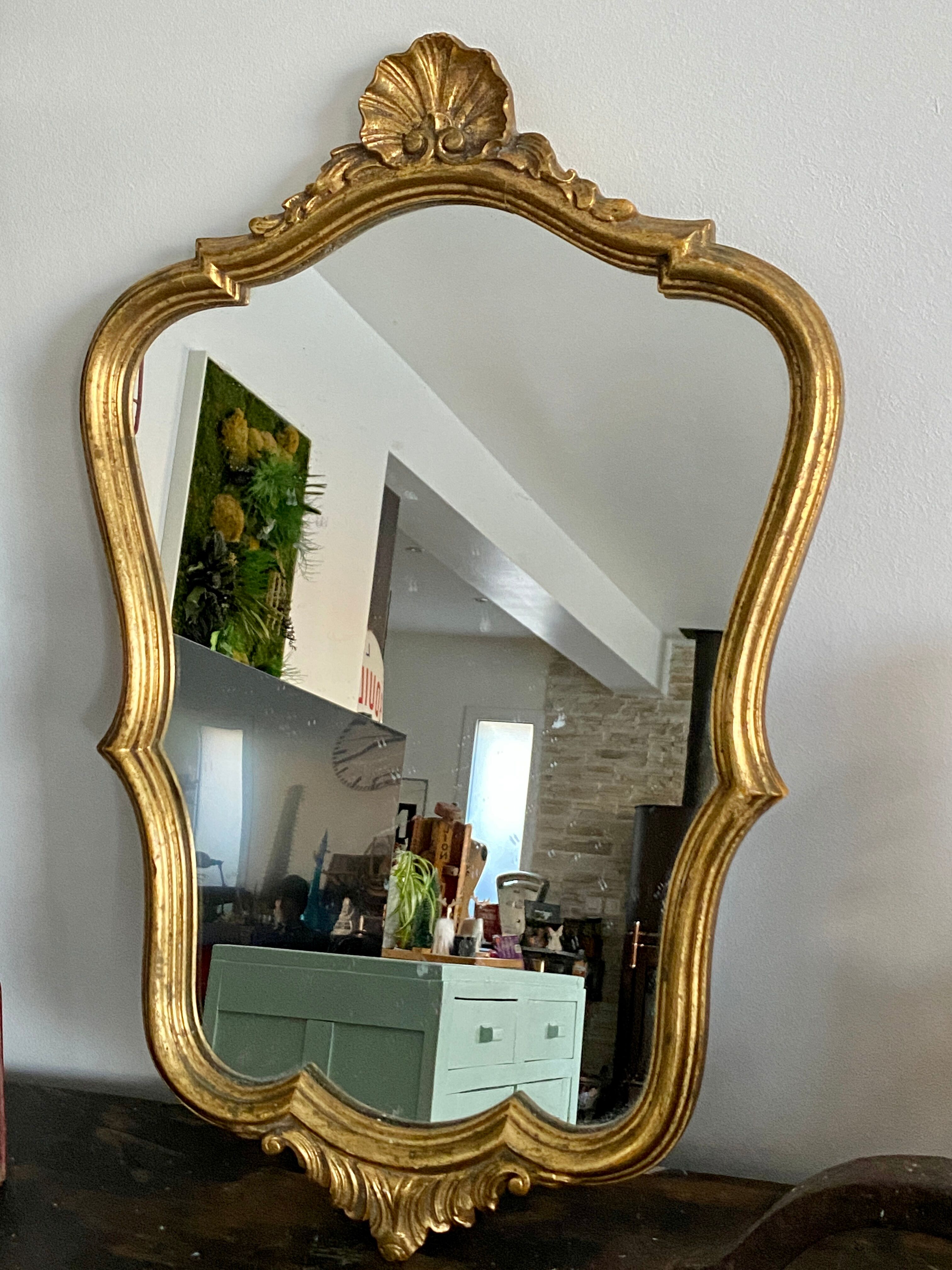 Old rocaille gilded mirror