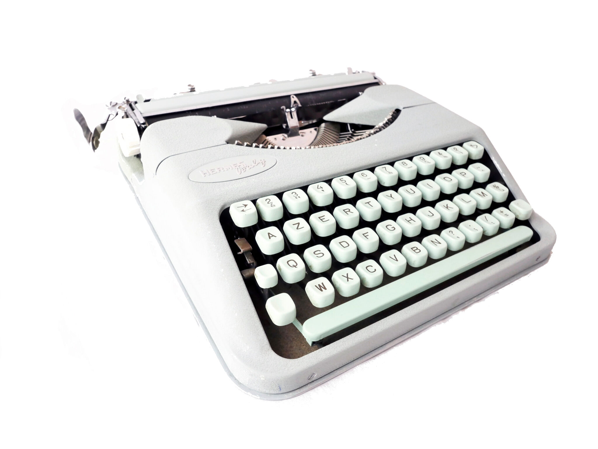 Hermes Baby Rocket green lime typewriter revised new ribbon