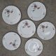 Set of 6 dessert plates KG Lunéville Service Fleurs des Indes