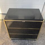 Vintage black and gold TV cabinet from the 70s/80s
