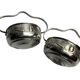 Art Deco pair of basket-shaped bowls with handles, silver-plated, circa 1940.