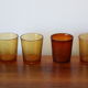 4 verres à eau ambrés