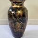 Signed églomisé glass vase, unique piece, France, circa 1980, 46 cm
