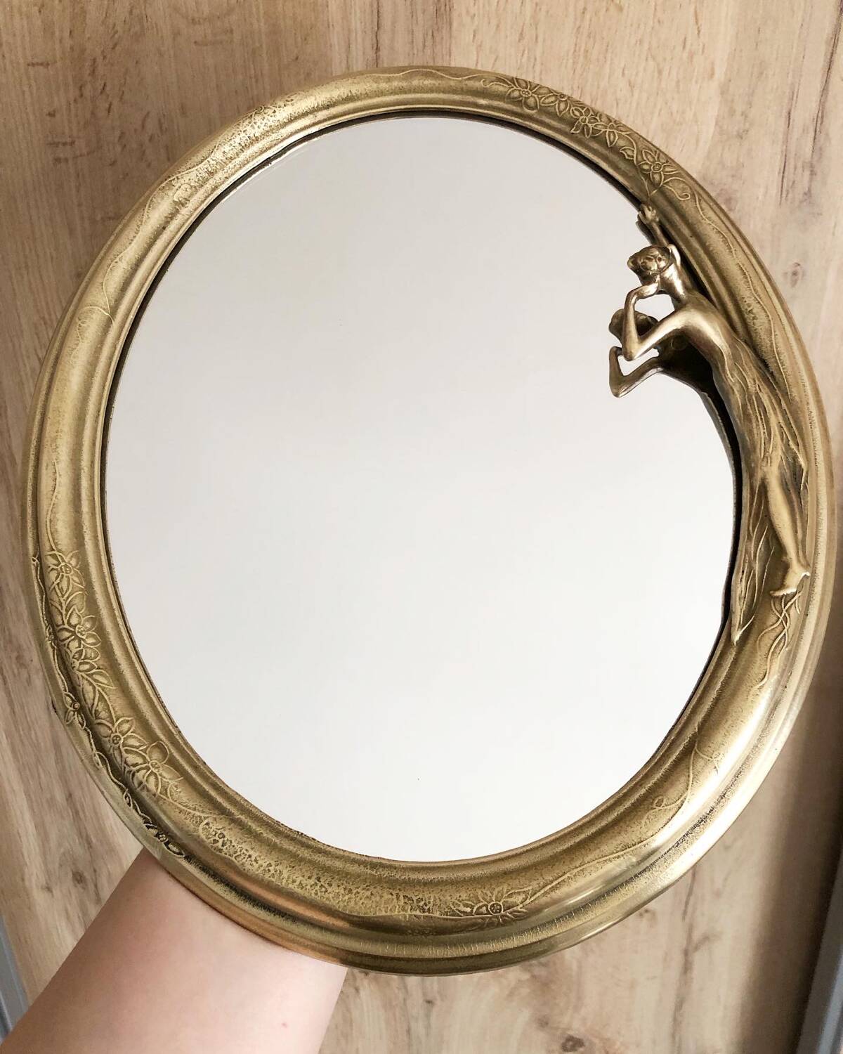 Vintage brass mirror