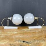 Italian white wall sconces from the mid-century by Targetti Sankey, 1960s, set of 2.