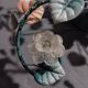 Murano glass and metal floral chandelier