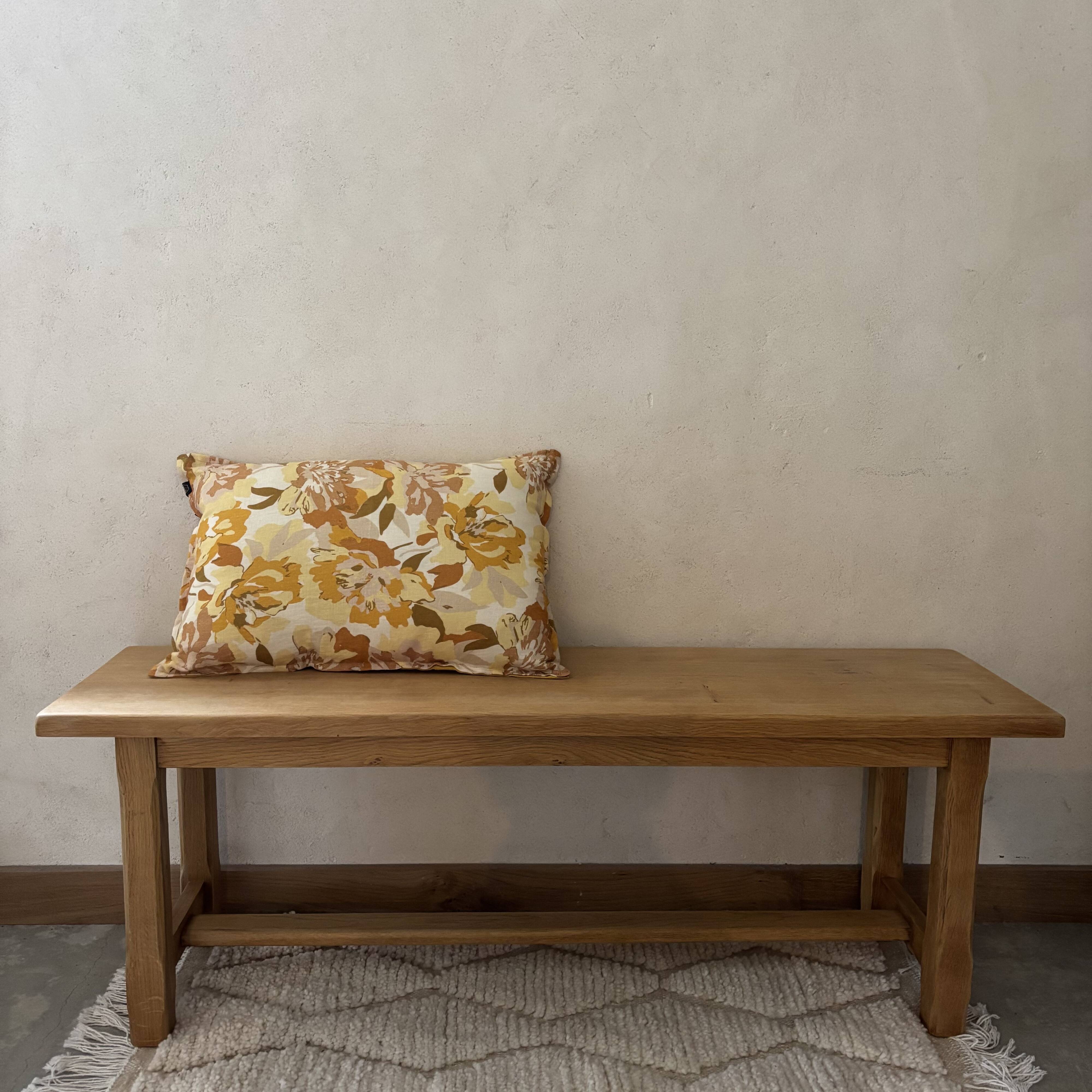 Raw wooden bench
