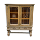 Spanish Renaissance display case in patinated solid wood