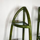 Buffet en rotin vert et hêtre, années 1970