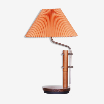 Table lamp, beech galvanized metal, fully functional, czechia, 1960s