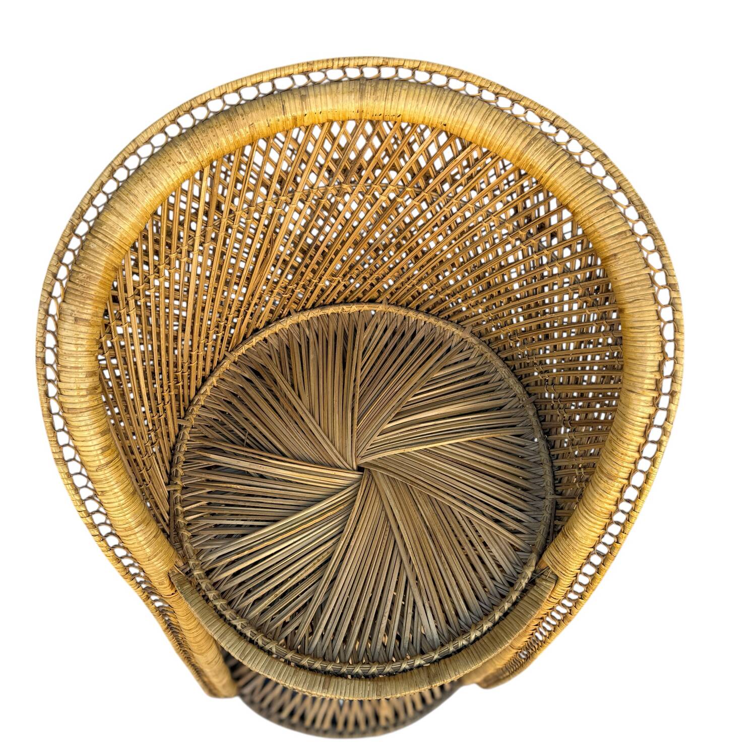 Natural Rattan Stool from the 1960s France