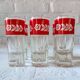 6 verres à liqueur décor fleurs rouge blanc vintage