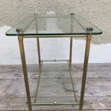 Coffee table brass and glass, 70s