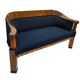 Biedermeier Sofa in Walnut Veneer & Black Teddy Fabric, Vienna, Austria, 1825