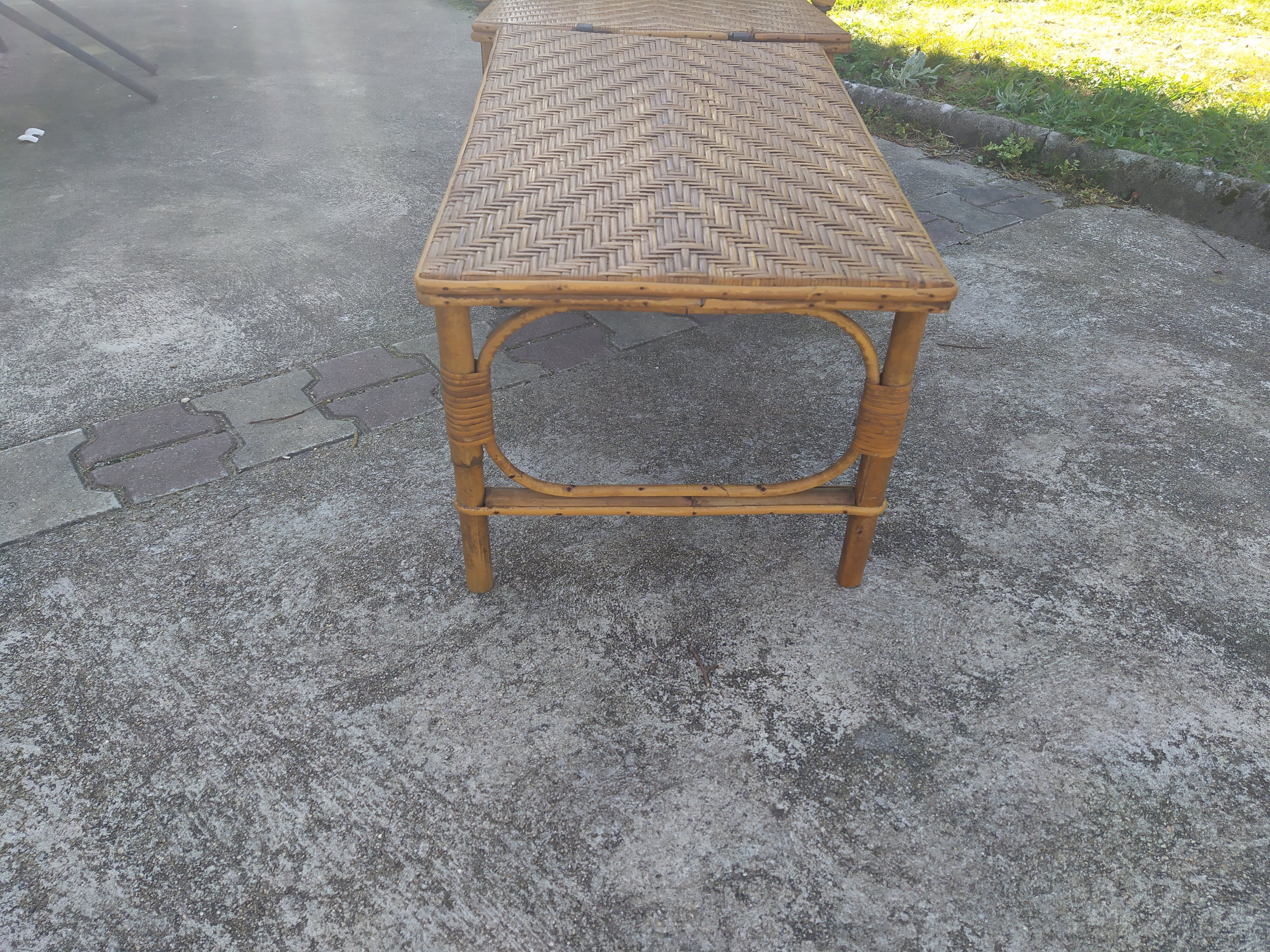 Former rattan and bamboo lounge chair in 1920