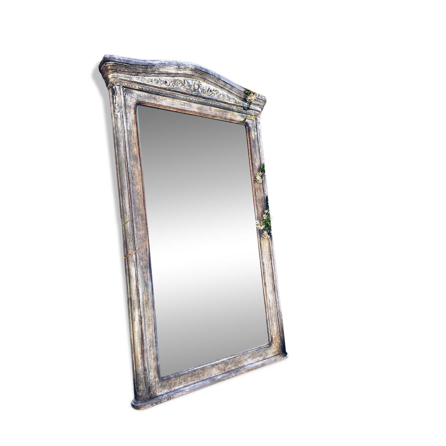 Napoleon III patinated trumeau mirror