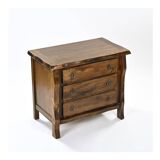 Commode à trois tiroirs en orme teinté
