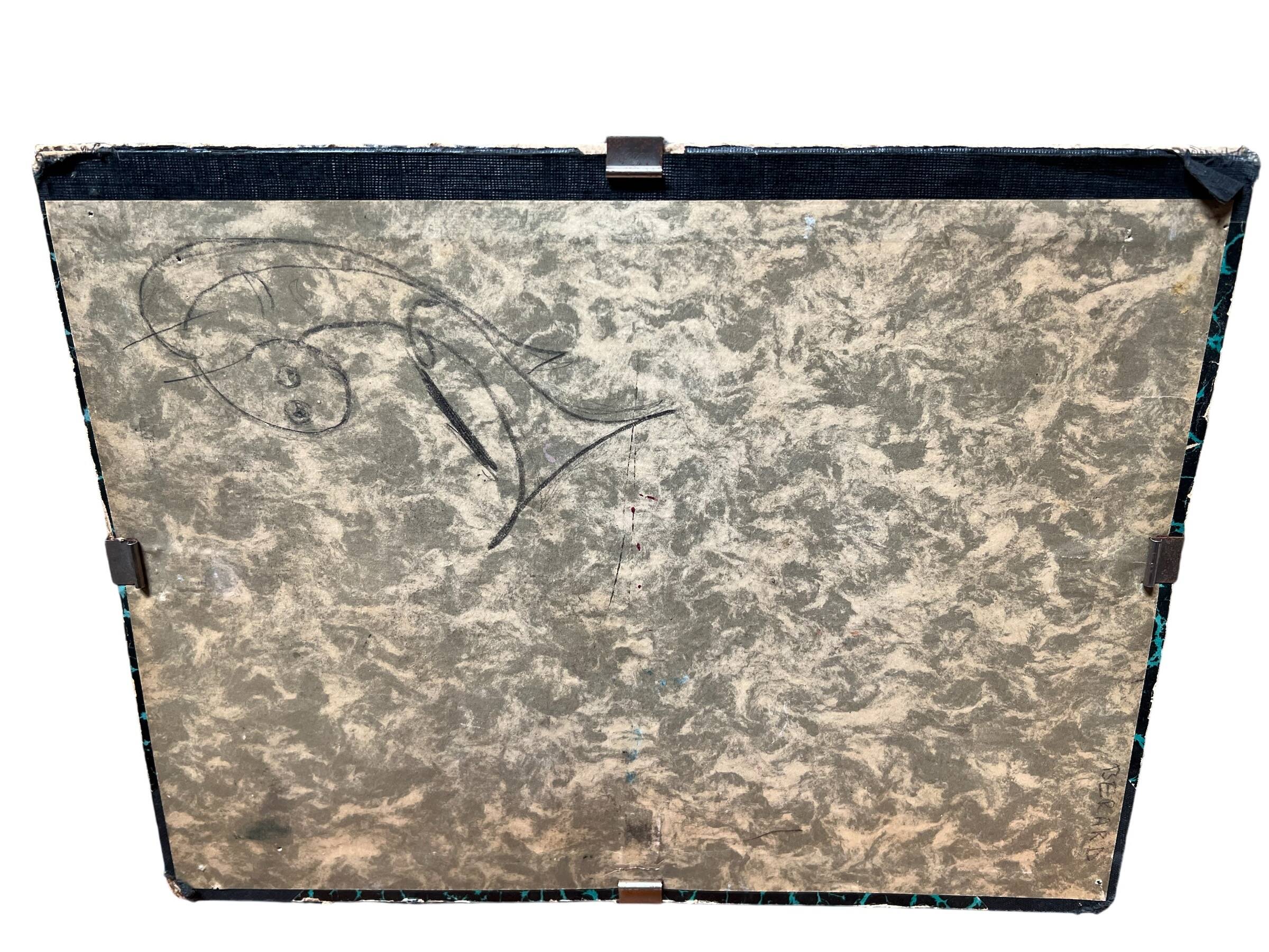 Engraving titled "Love on a Fish" by T. Ogaki