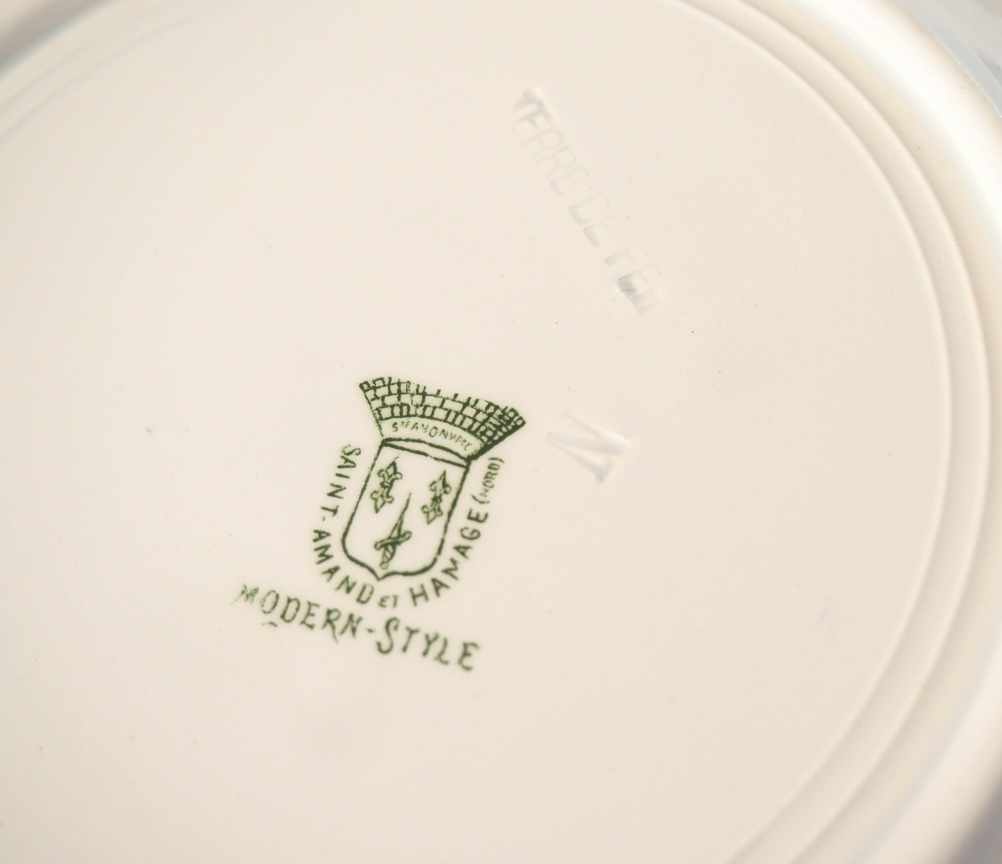 6 Terre de fer Modernstyle deep plates