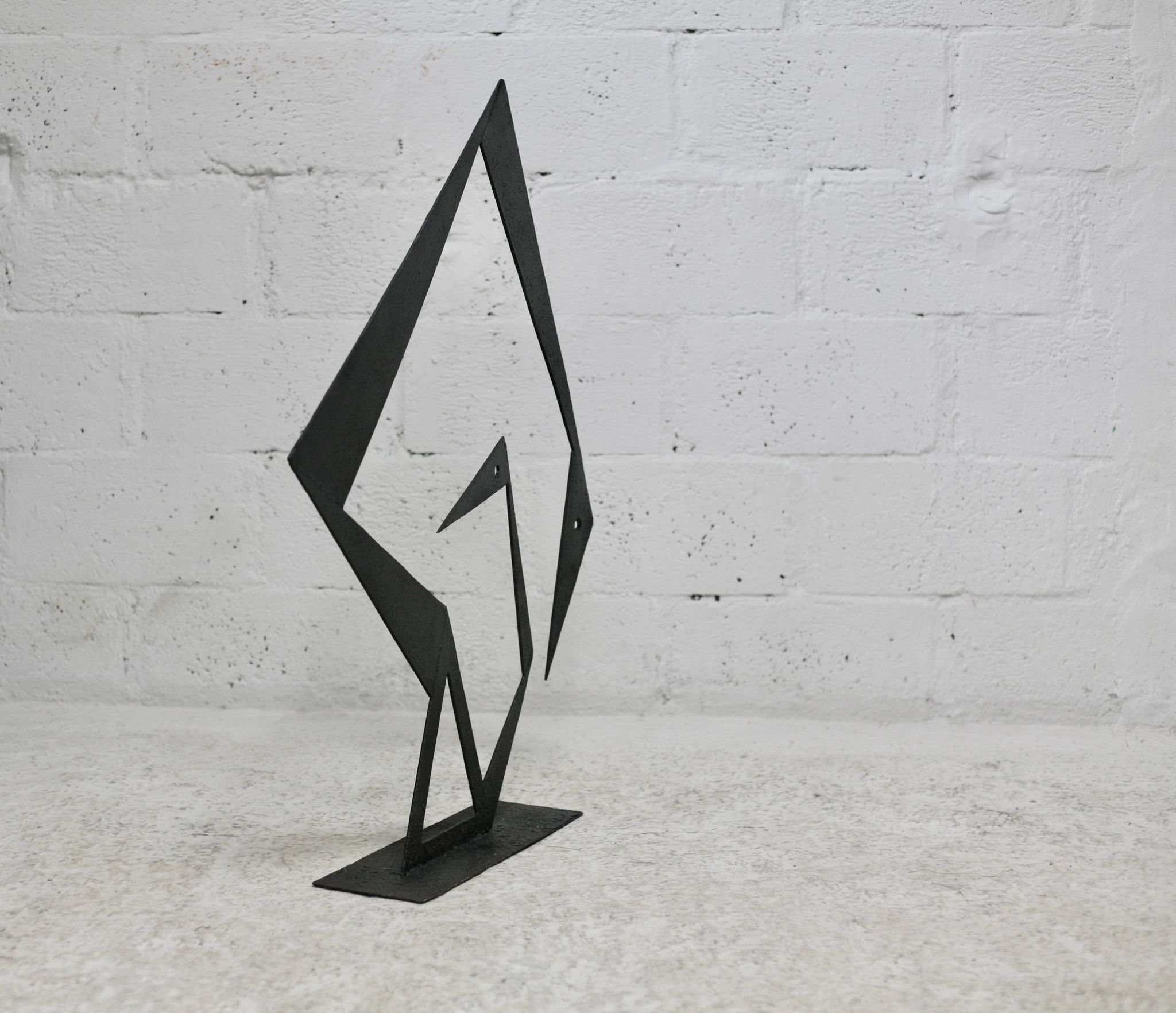 Steel sculpture, black, 1970s.